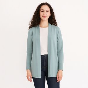 Grace Women’s Open Front Cardigan Size XL Light Green Long Sleeve Knit Sweater